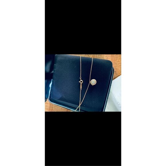 18k rose gold Tiffany soleste pendant .30ct 16in chain - Picture 8 of 11